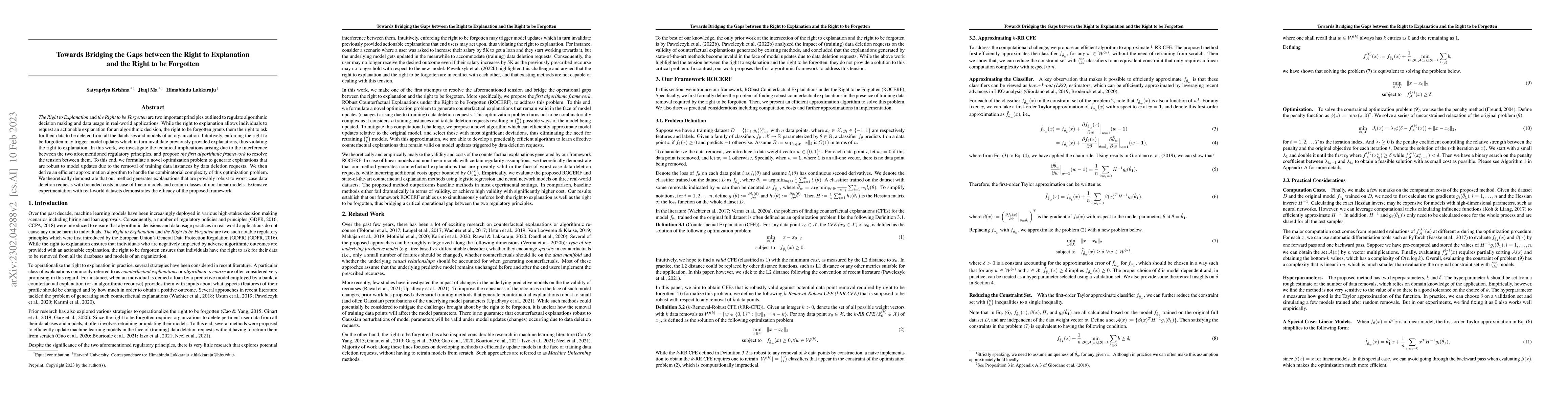 Thumbnail for Towards Bridging the Gaps between the Right to Explanation and the Right
  to be Forgotten