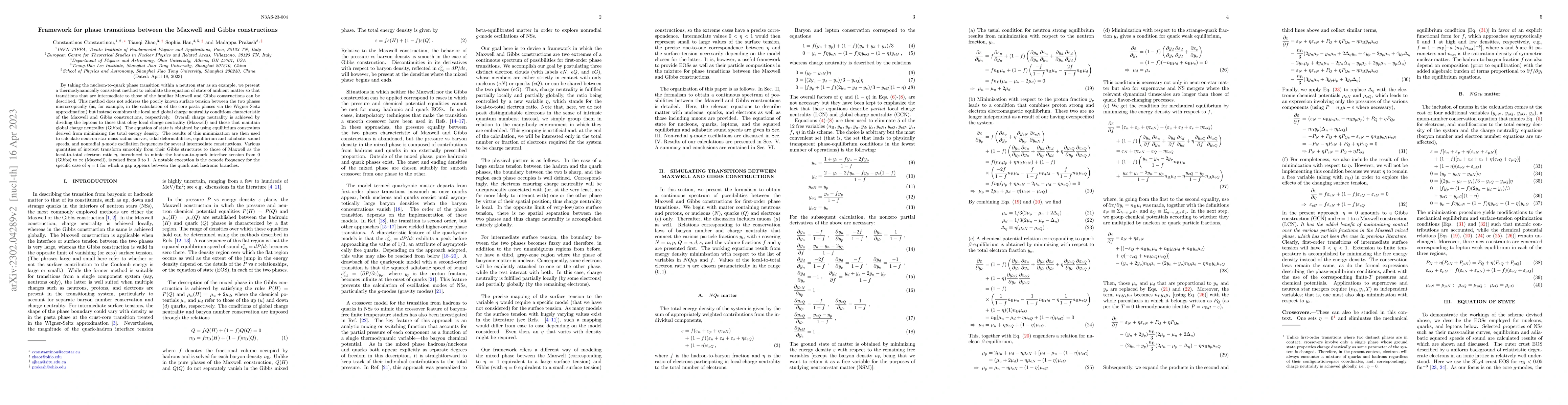 Thumbnail for Framework for phase transitions between the Maxwell and Gibbs
  constructions