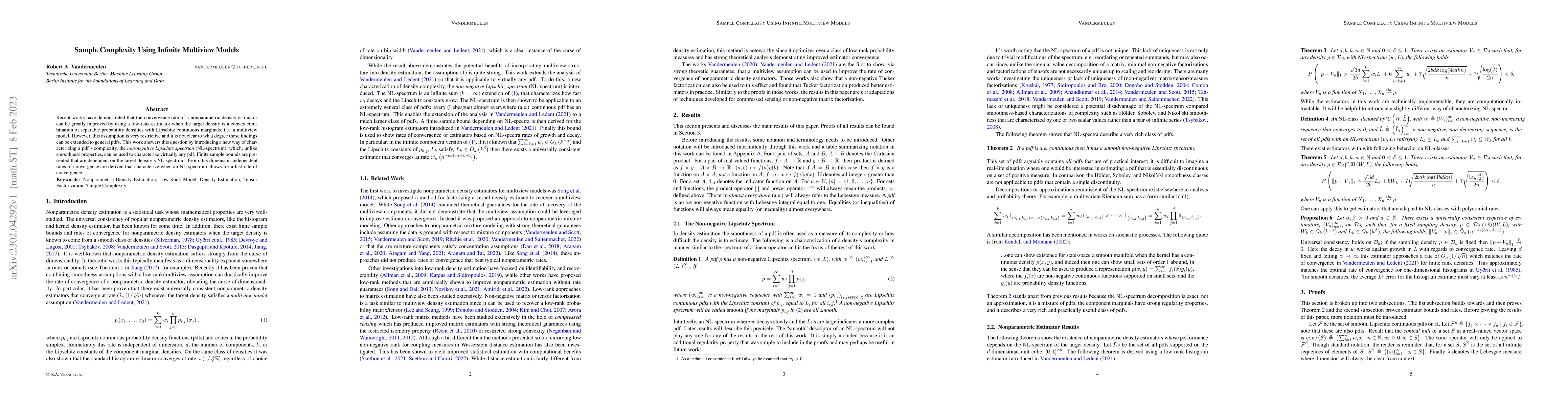 Thumbnail for Sample Complexity Using Infinite Multiview Models