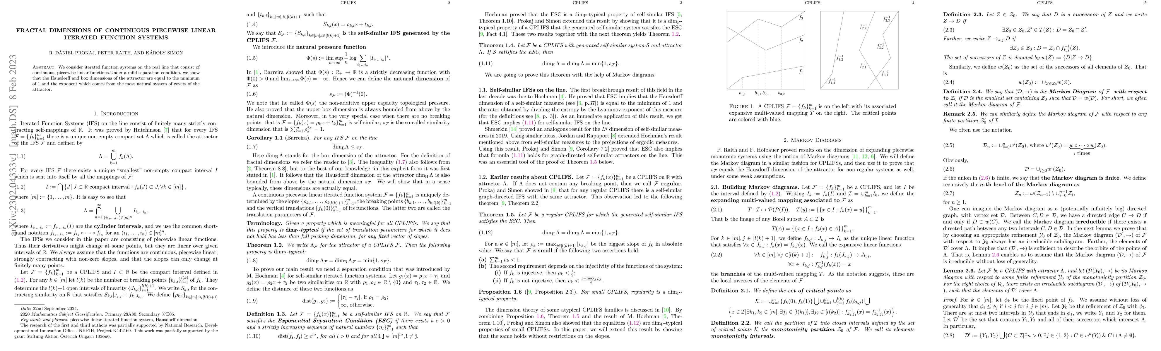 Thumbnail for Fractal dimensions of continuous piecewise linear iterated function
  systems