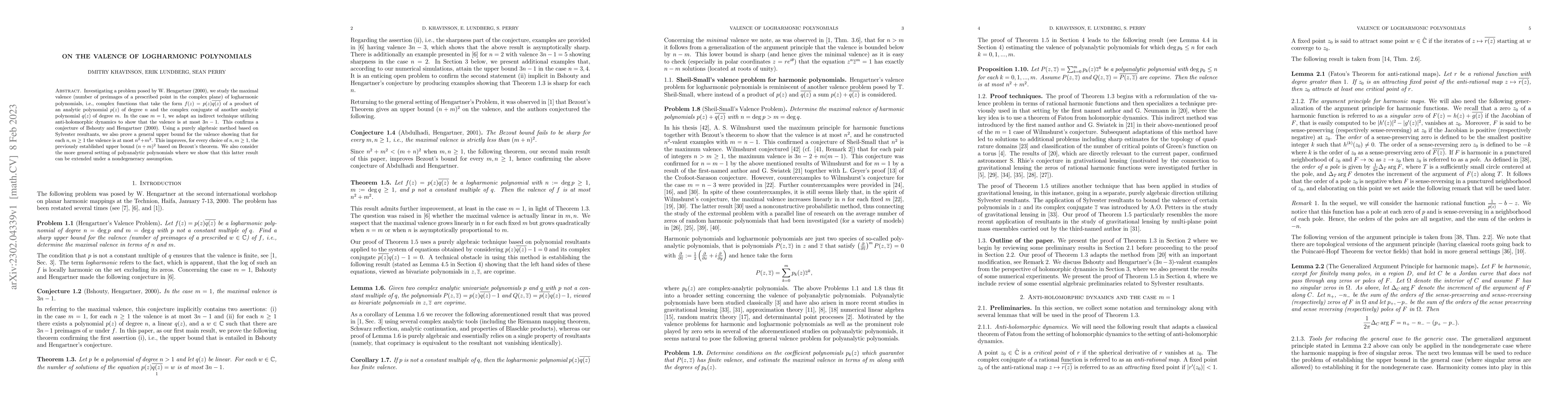 Thumbnail for On the valence of logharmonic polynomials