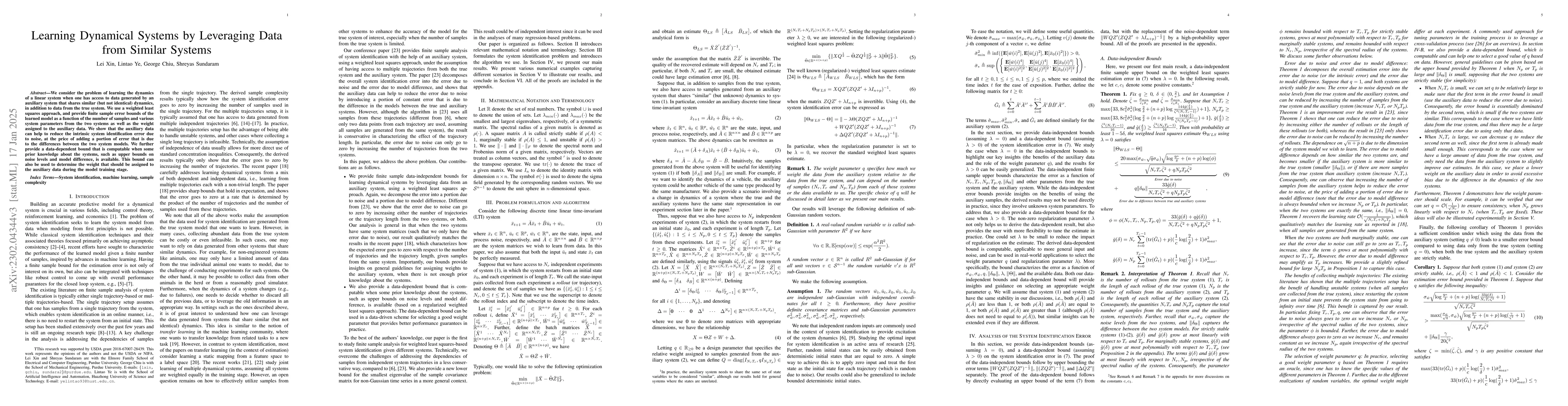 Thumbnail for Learning Dynamical Systems by Leveraging Data from Similar Systems