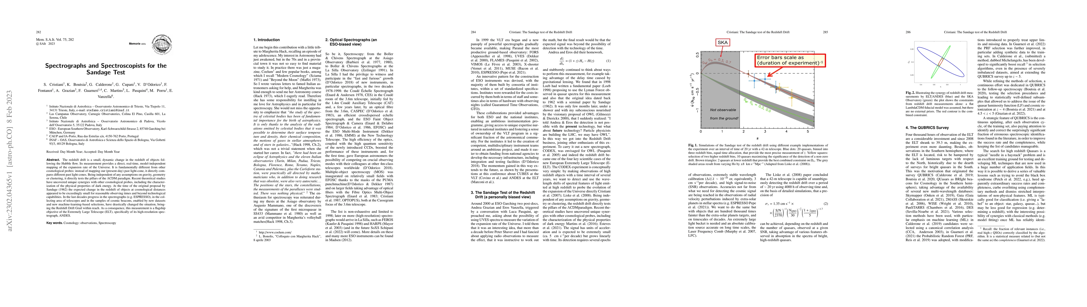 Thumbnail for Spectrographs and Spectroscopists for the Sandage Test
