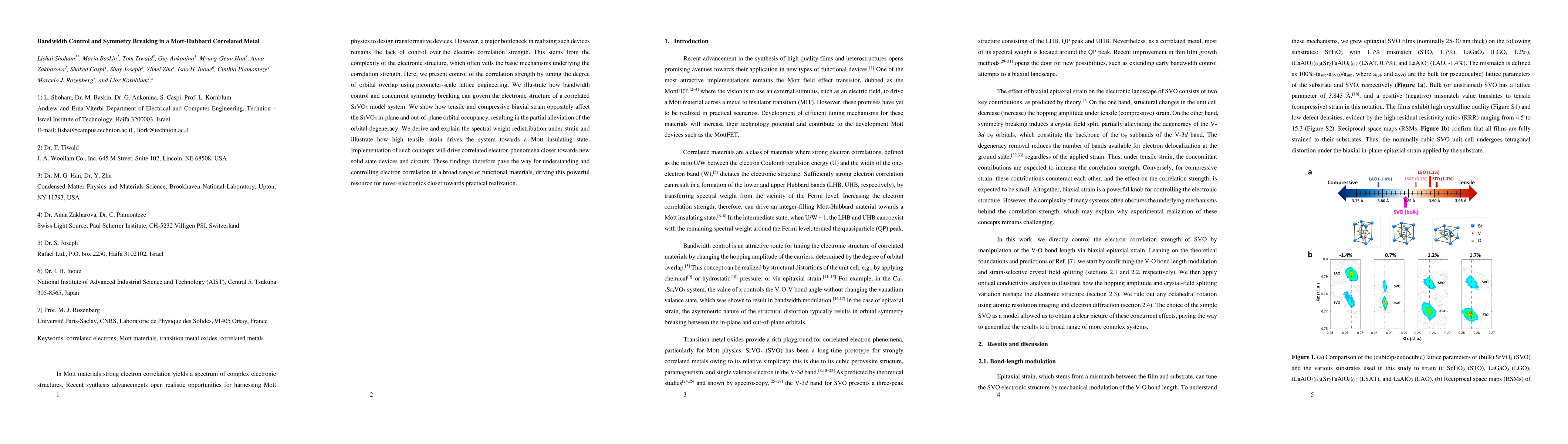 Thumbnail for Bandwidth Control and Symmetry Breaking in a Mott-Hubbard Correlated
  Metal