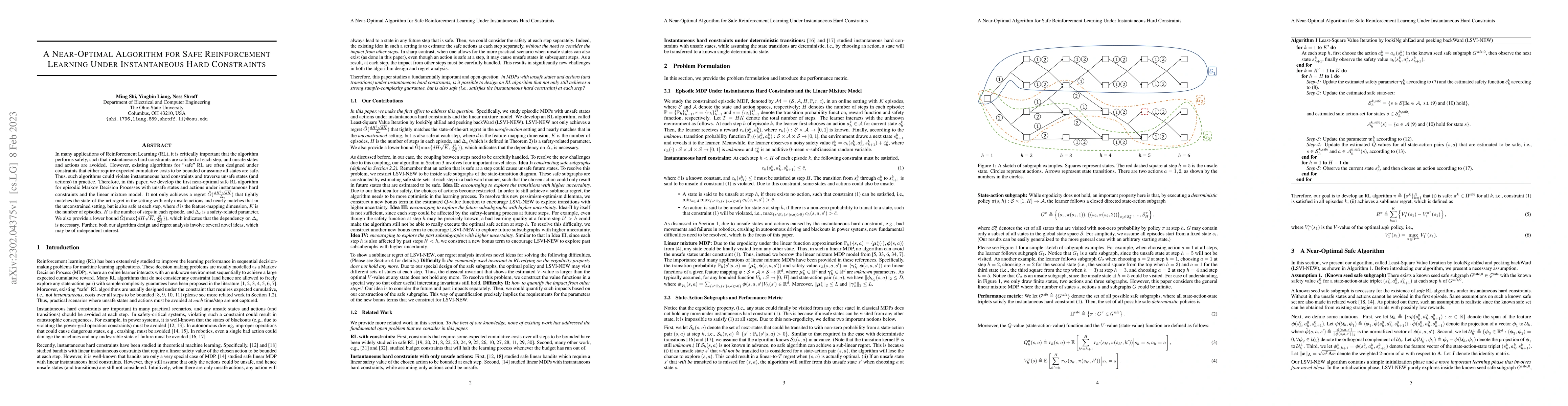 Thumbnail for A Near-Optimal Algorithm for Safe Reinforcement Learning Under
  Instantaneous Hard Constraints
