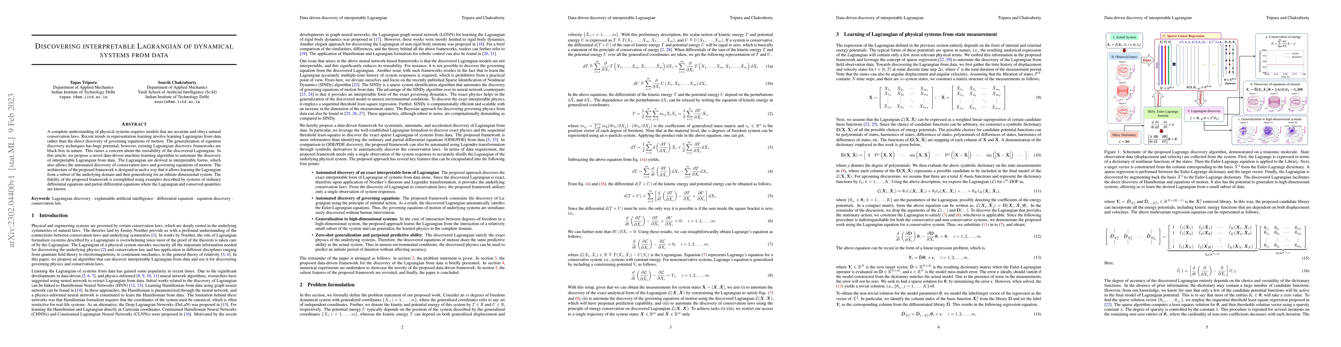 Thumbnail for Discovering interpretable Lagrangian of dynamical systems from data