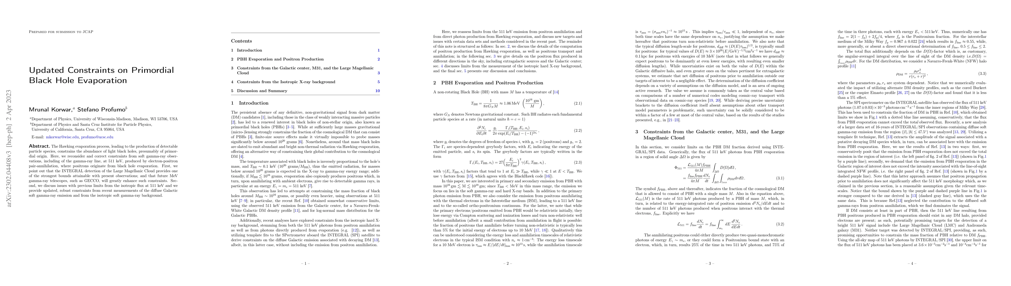 Thumbnail for Updated Constraints on Primordial Black Hole Evaporation