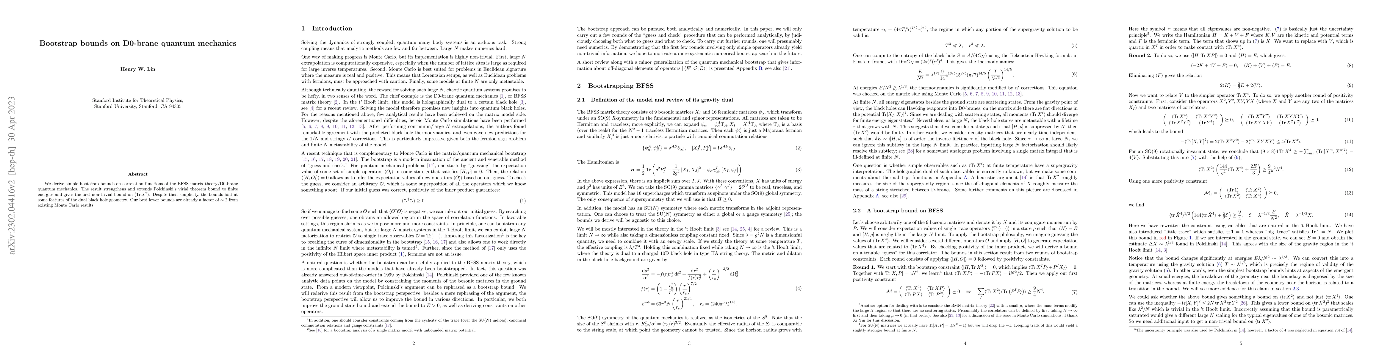 Thumbnail for Bootstrap bounds on D0-brane quantum mechanics