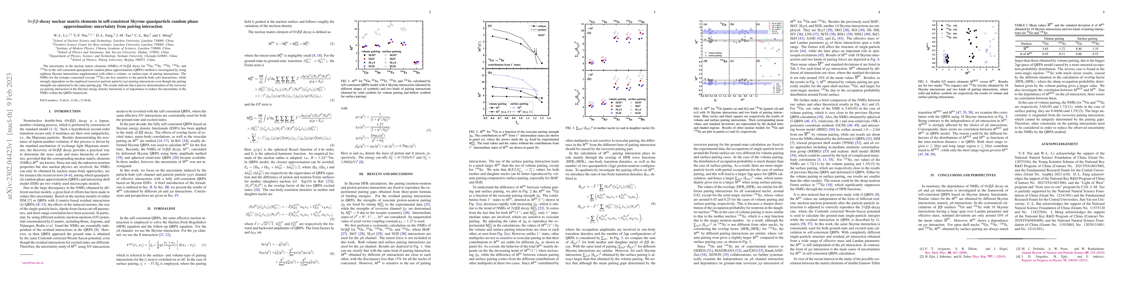 Thumbnail for $0\nu\beta\beta$-decay nuclear matrix elements in self-consistent Skyrme
  quasiparticle random phase approximation: uncertainty from pairing
  interaction