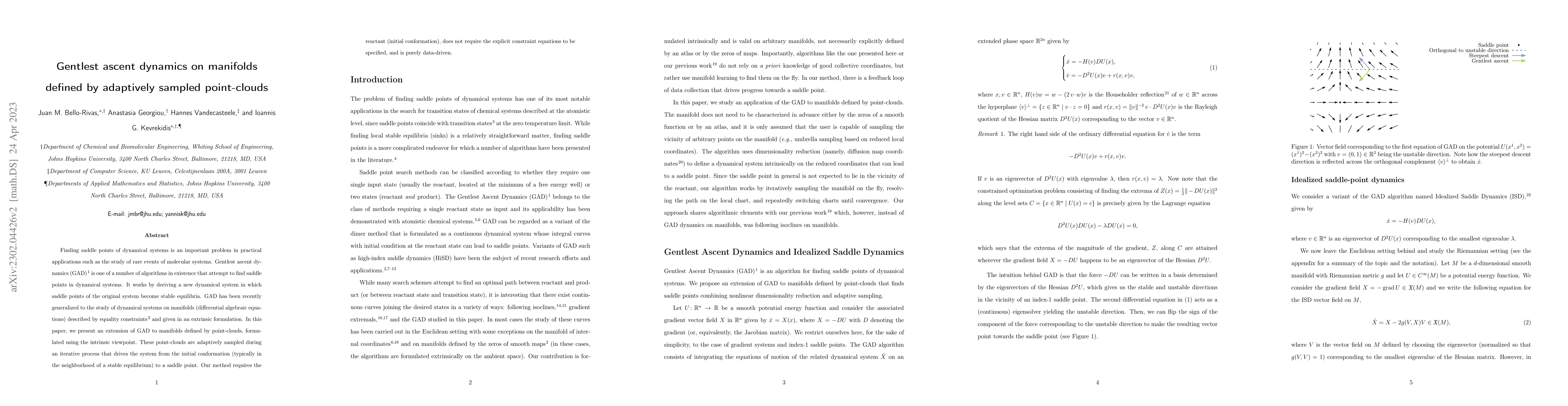 Thumbnail for Gentlest ascent dynamics on manifolds defined by adaptively sampled
  point-clouds