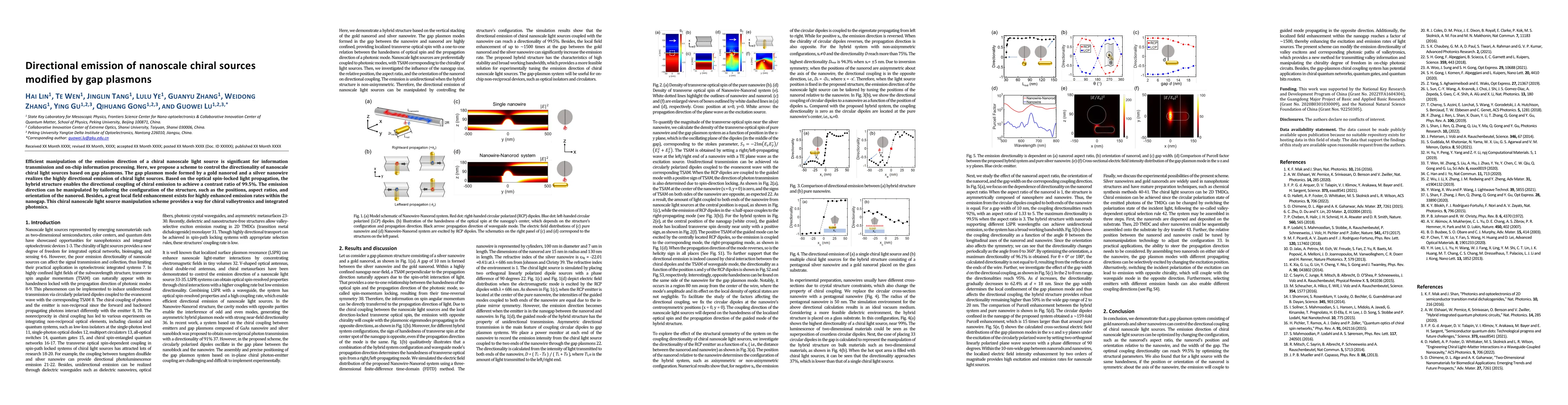 Thumbnail for Directional emission of nanoscale chiral sources modified by gap
  plasmons