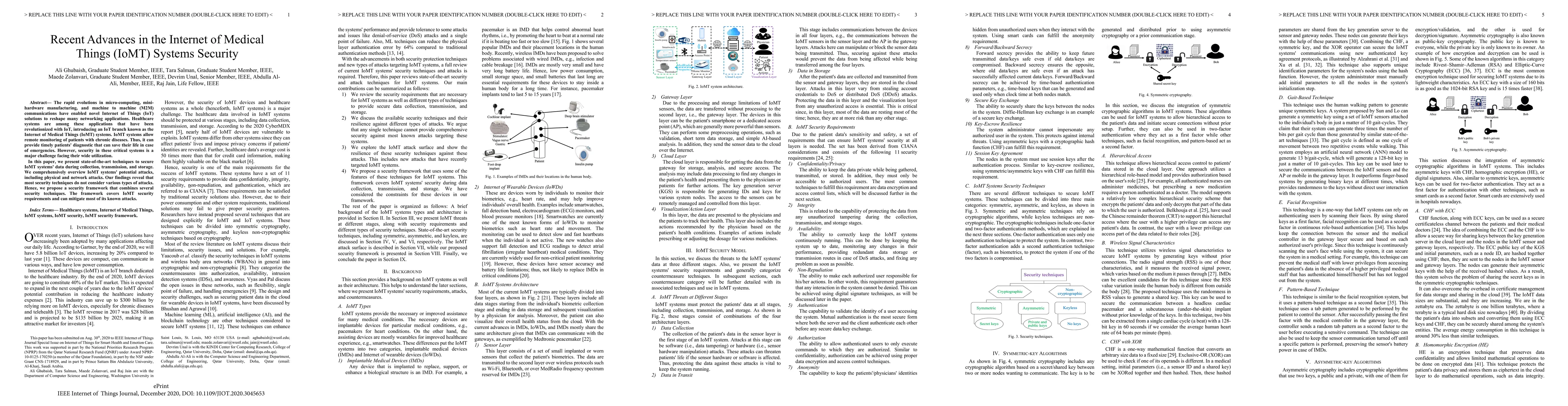 Thumbnail for Recent Advances in the Internet of Medical Things (IoMT) Systems
  Security