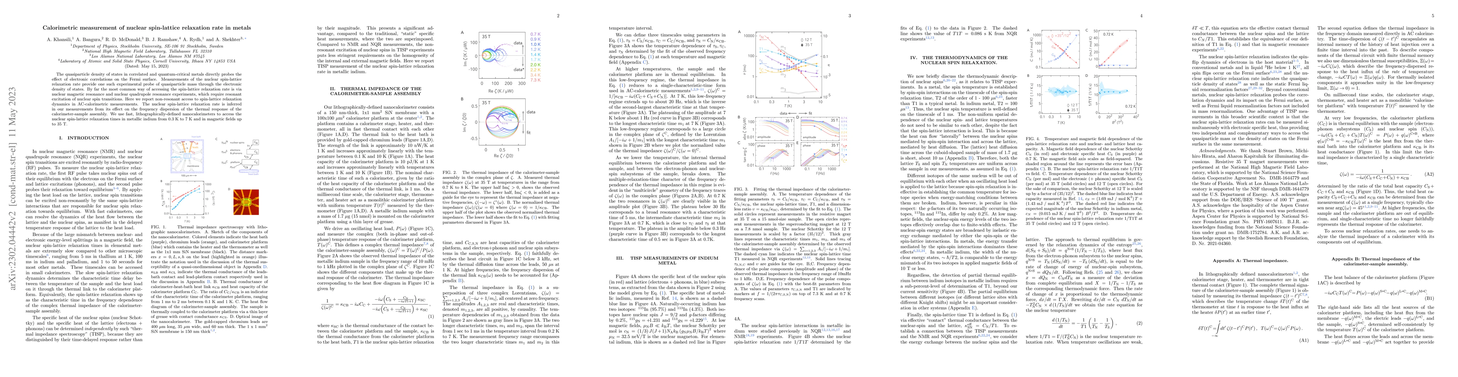 Thumbnail for Calorimetric measurement of nuclear spin-lattice relaxation rate in
  metals