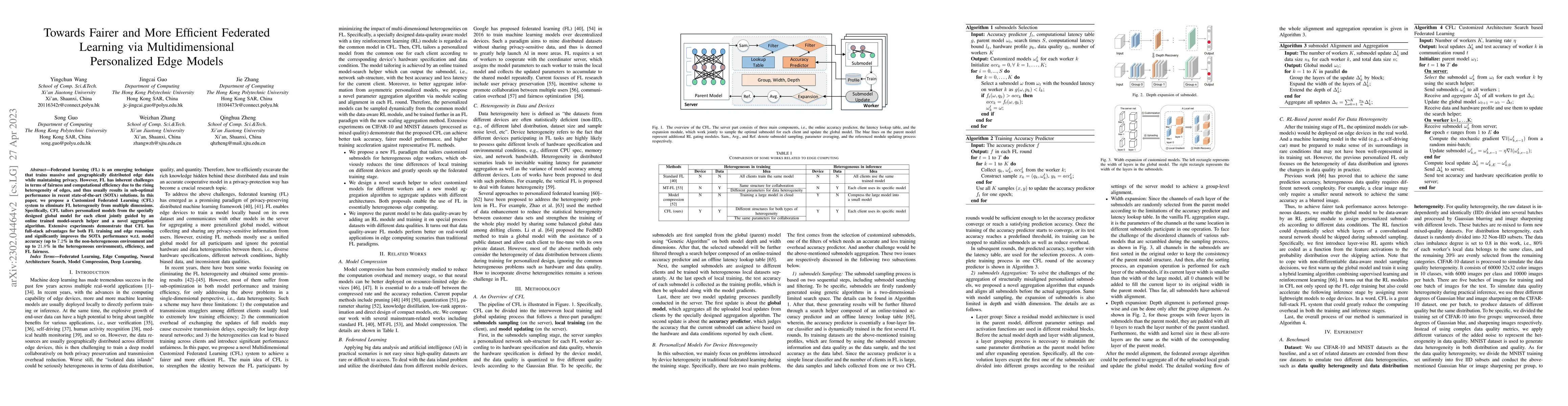 Thumbnail for Towards Fairer and More Efficient Federated Learning via
  Multidimensional Personalized Edge Models