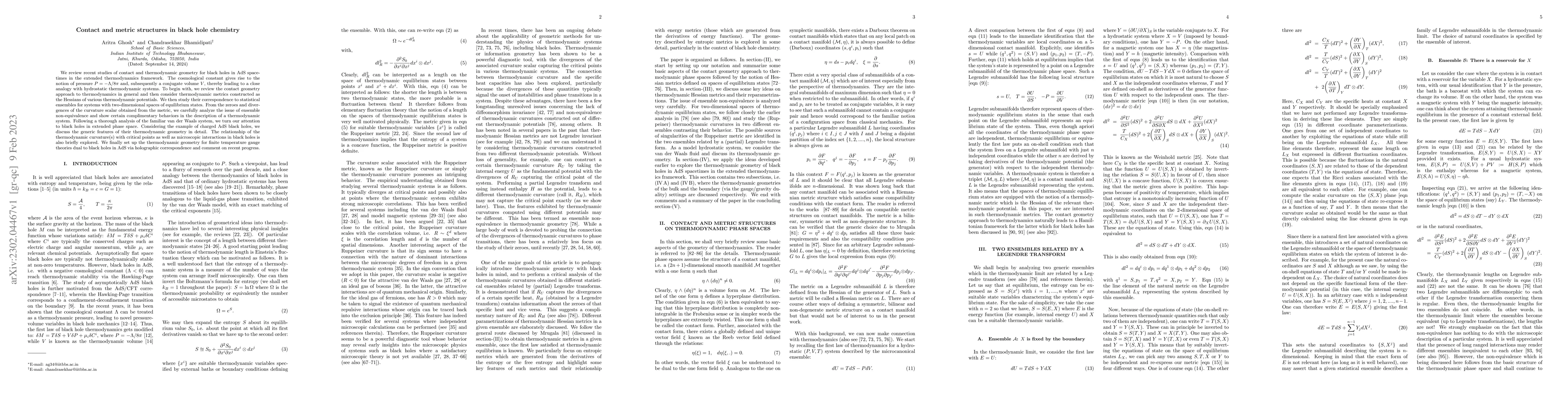 Thumbnail for Contact and metric structures in black hole chemistry