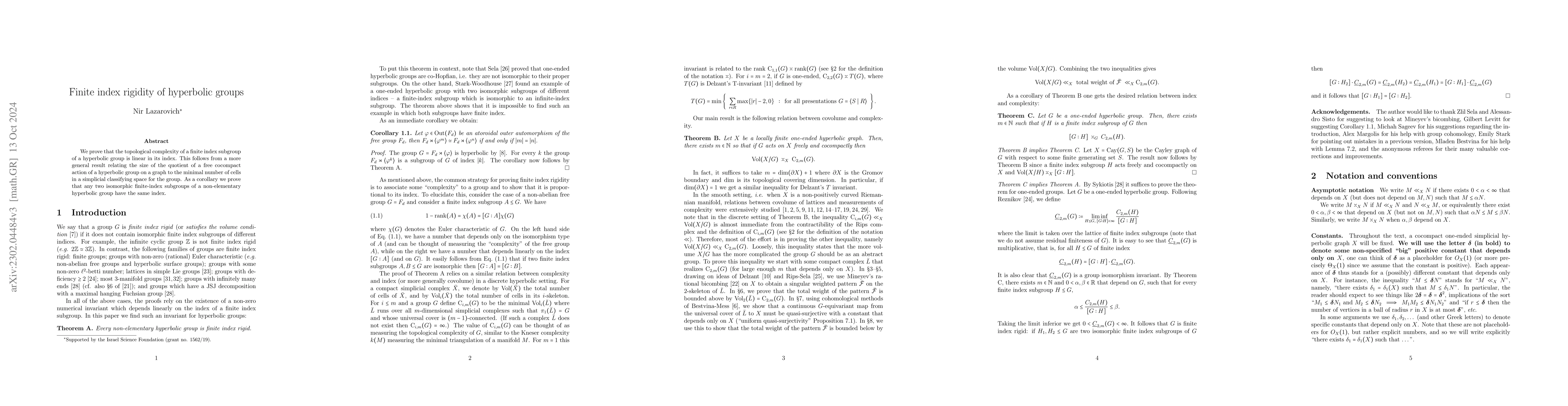 Thumbnail for Finite index rigidity of hyperbolic groups