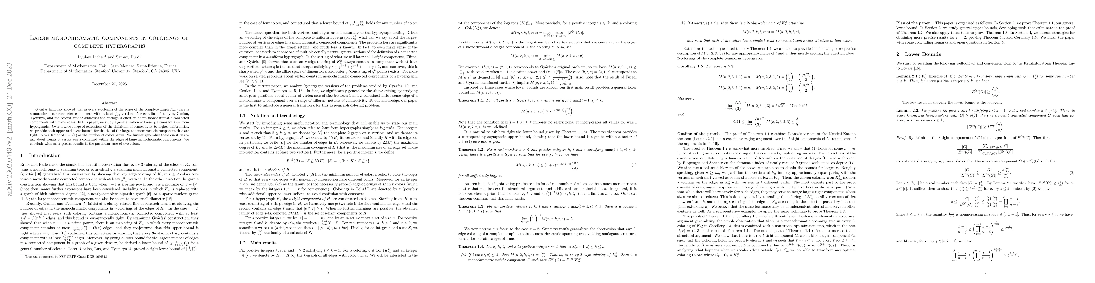 Thumbnail for Large monochromatic components in colorings of complete hypergraphs