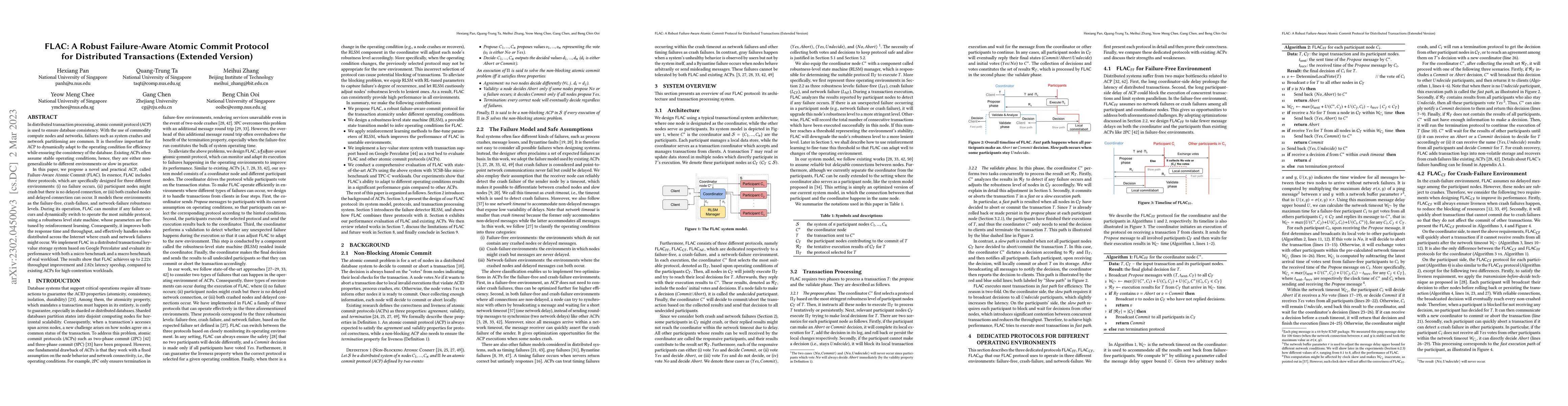 Thumbnail for FLAC: A Robust Failure-Aware Atomic Commit Protocol for Distributed
  Transactions