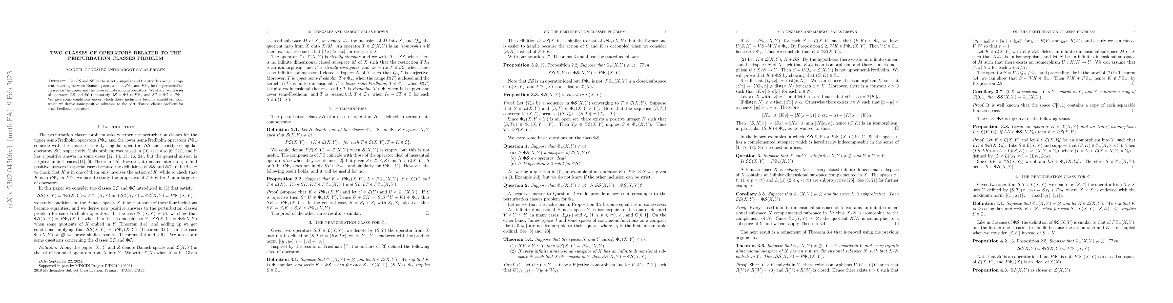 Thumbnail for Two classes of operators related to the perturbation classes problem