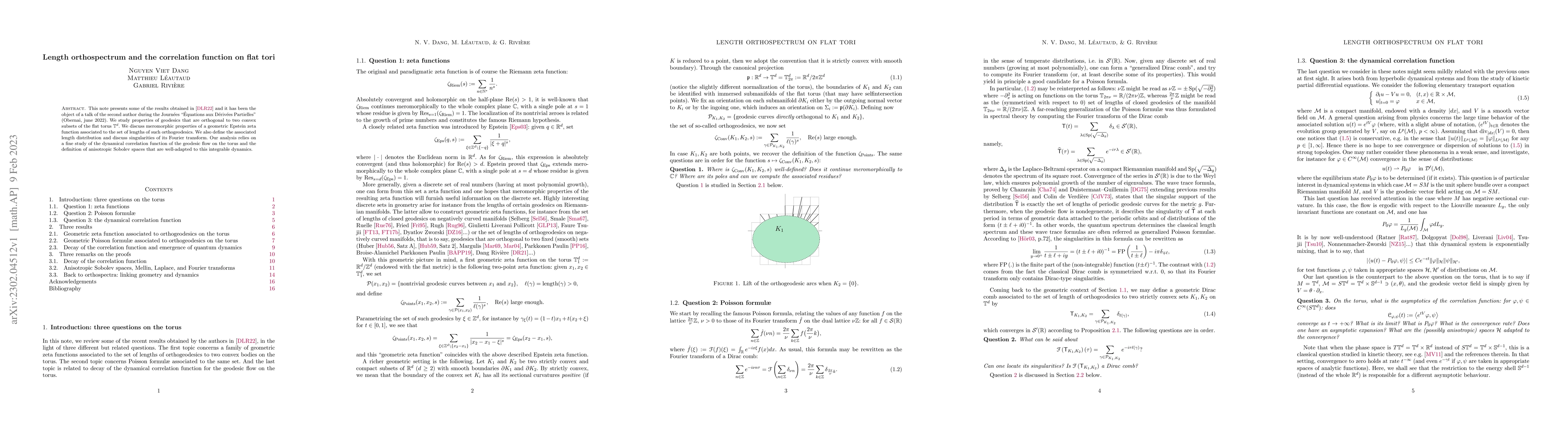 Thumbnail for Length orthospectrum and the correlation function on flat tori
