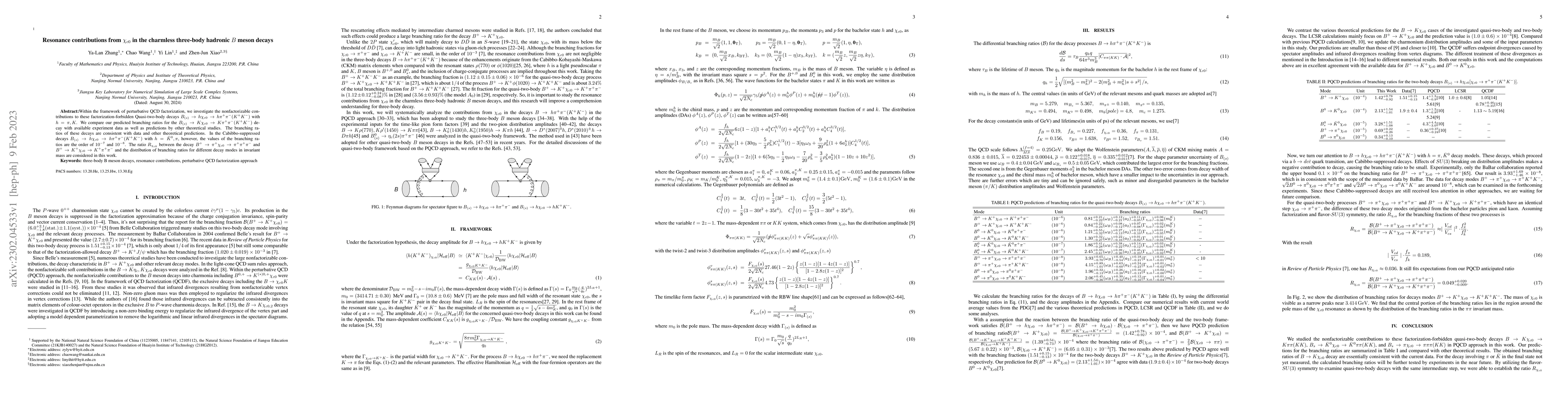 Thumbnail for Resonance contributions from $\chi_{c0}$ in the charmless three-body
  hadronic $B$ meson decays