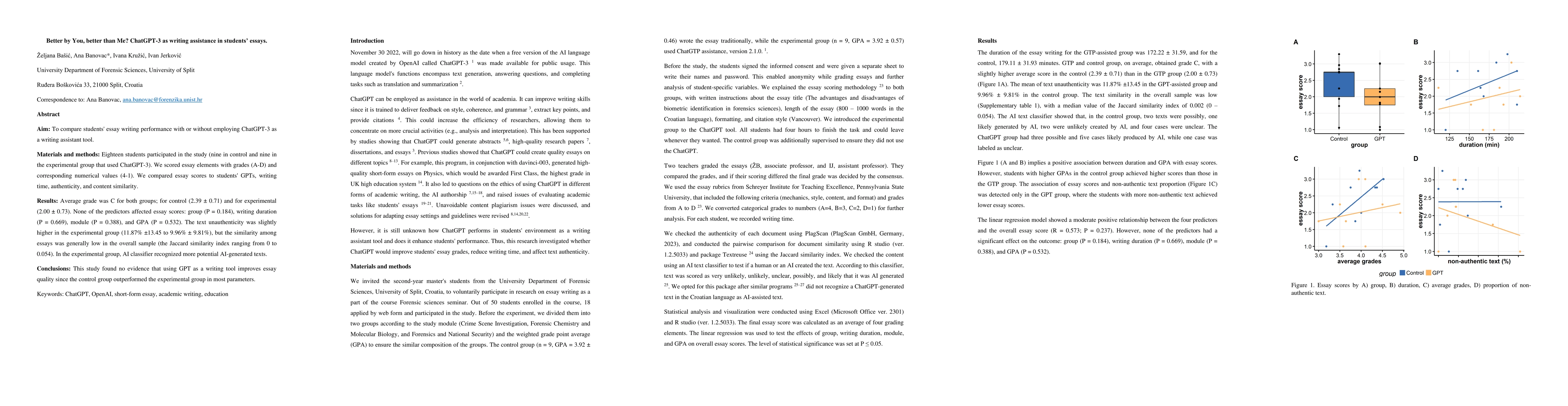 Thumbnail for Better by you, better than me, chatgpt3 as writing assistance in
  students essays
