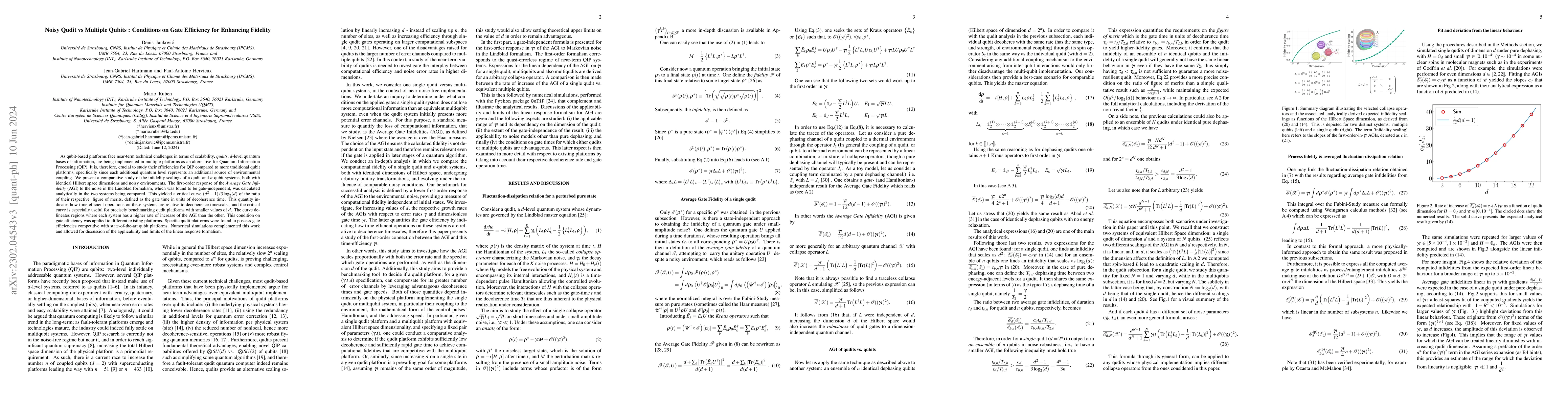 Thumbnail for Noisy Qudit vs Multiple Qubits : Conditions on Gate Efficiency for
  enchancing Fidelity