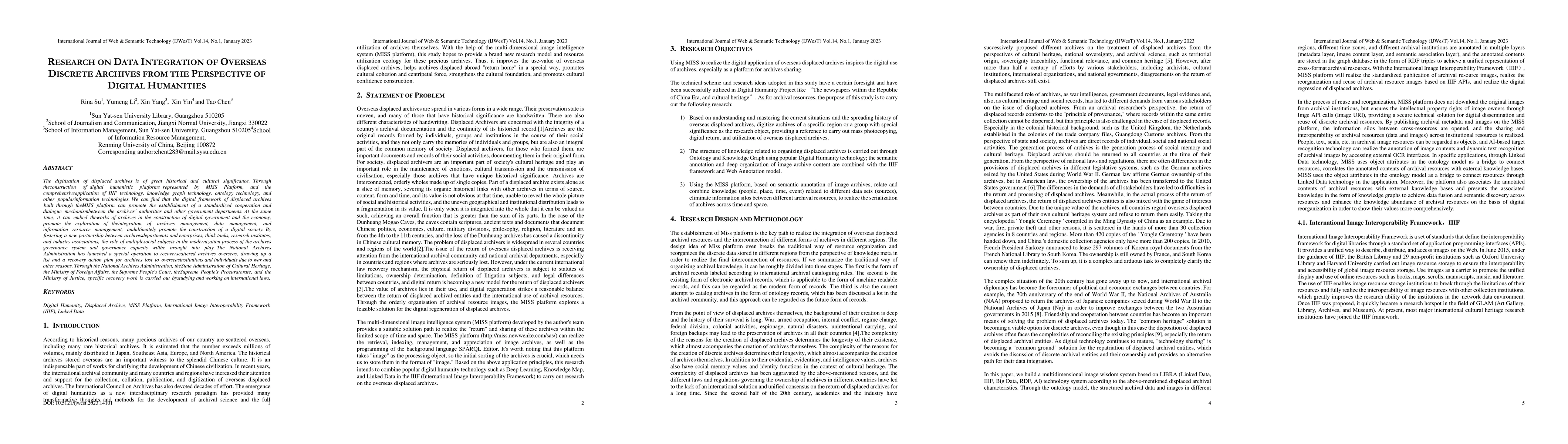 Thumbnail for Research on data integration of overseas discrete archives from the
  perspective of digital humanties
