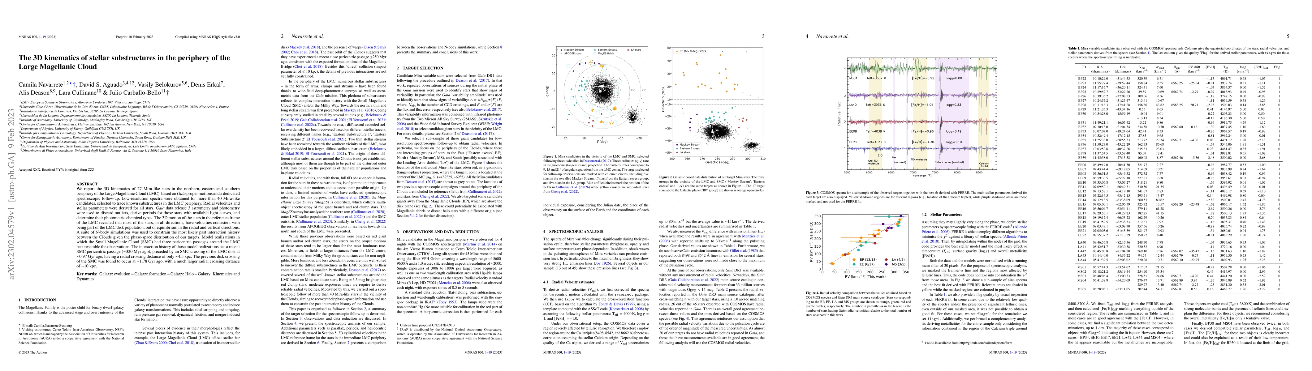 Thumbnail for The 3D kinematics of stellar substructures in the periphery of the Large
  Magellanic Cloud