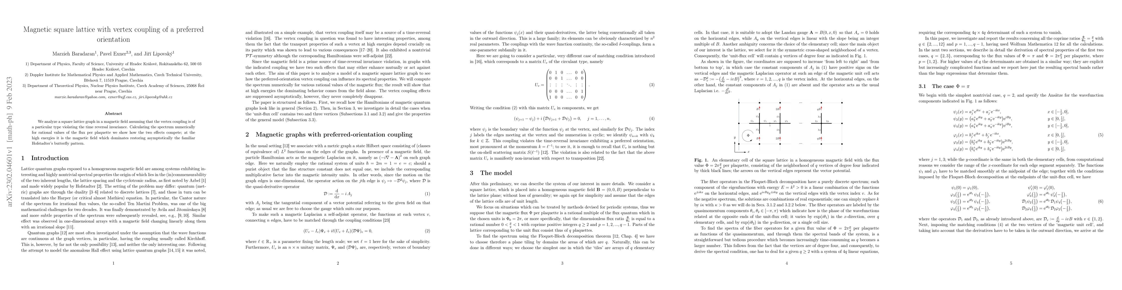 Thumbnail for Magnetic square lattice with vertex coupling of a preferred orientation