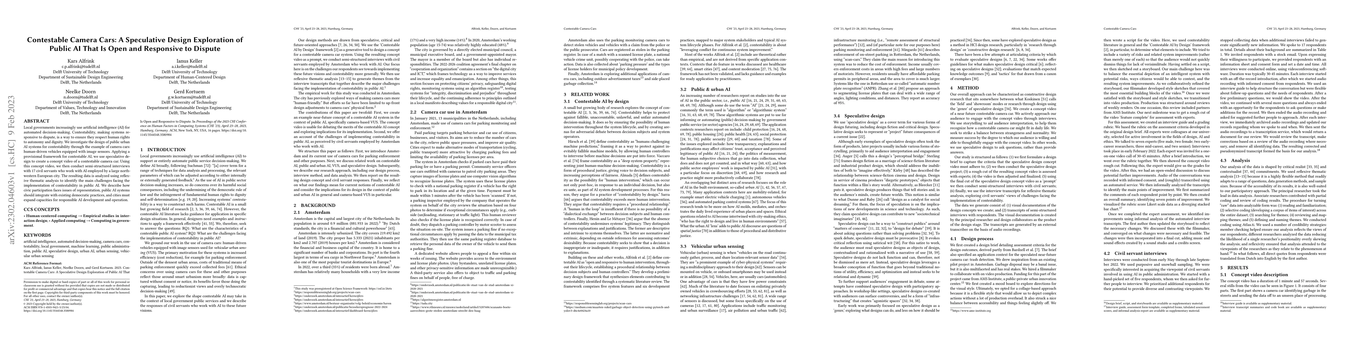 Thumbnail for Contestable Camera Cars: A Speculative Design Exploration of Public AI
  That Is Open and Responsive to Dispute