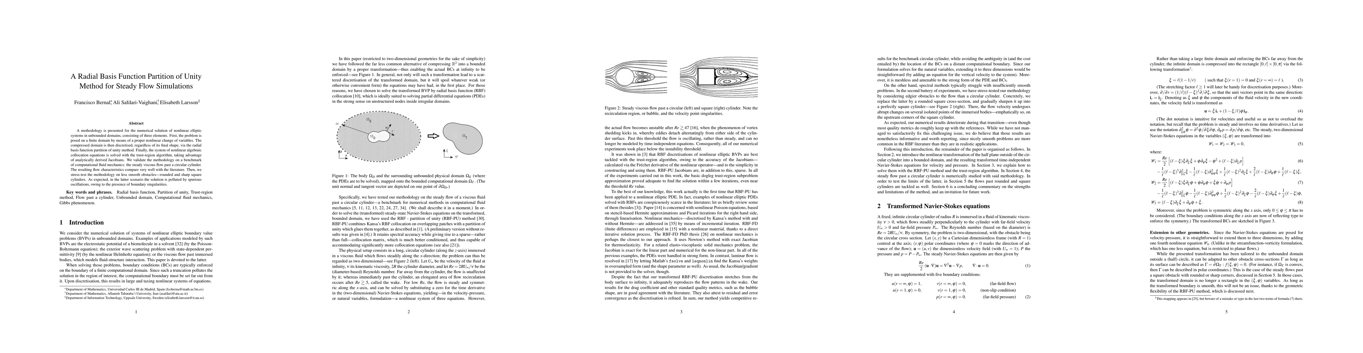 Thumbnail for A Radial Basis Function Partition of Unity Method for Steady Flow
  Simulations