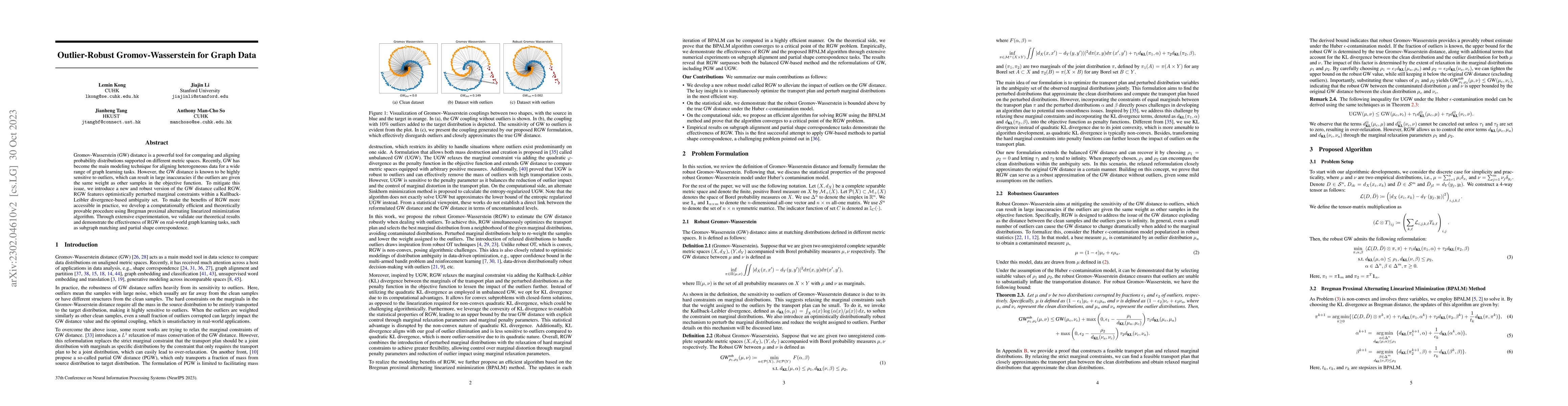 Thumbnail for Outlier-Robust Gromov-Wasserstein for Graph Data