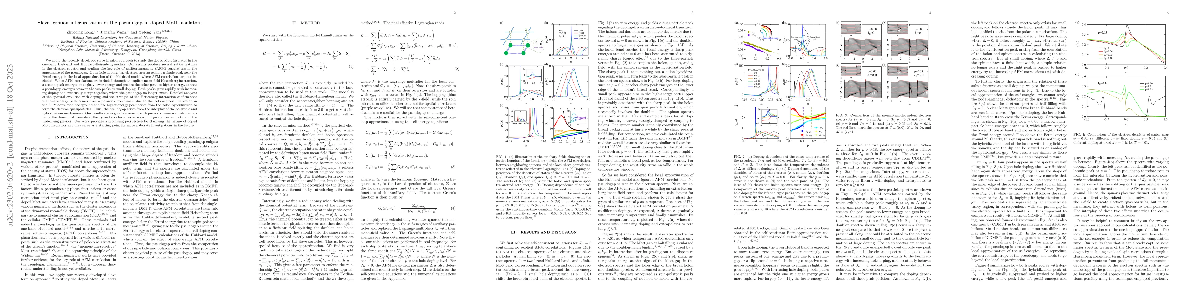 Thumbnail for Slave fermion interpretation of the pseudogap in doped Mott insulators