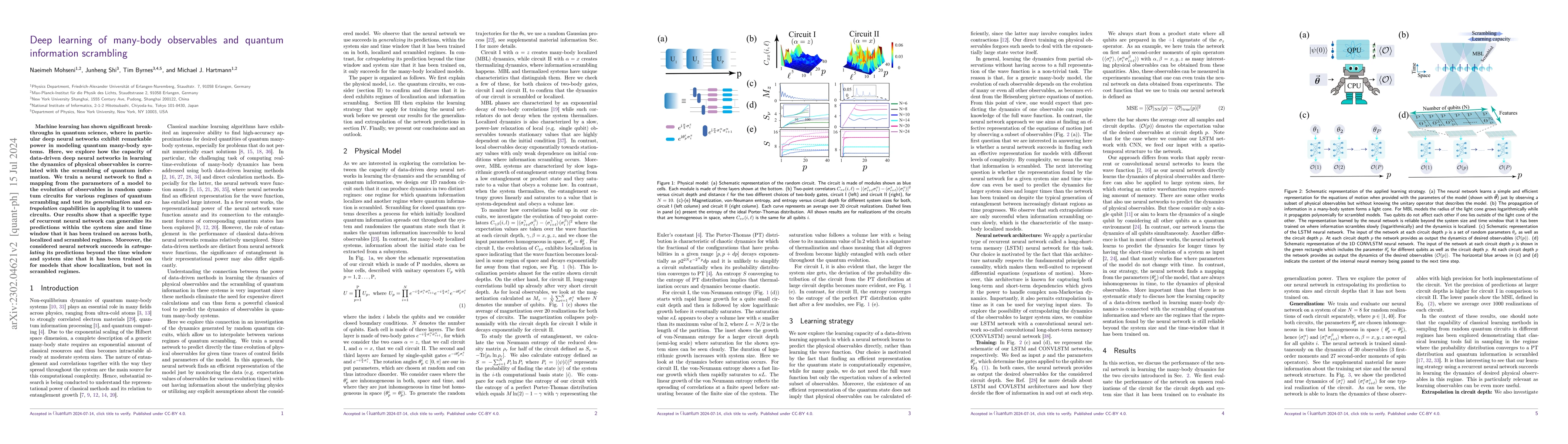 Thumbnail for Deep learning of many-body observables and quantum information
  scrambling