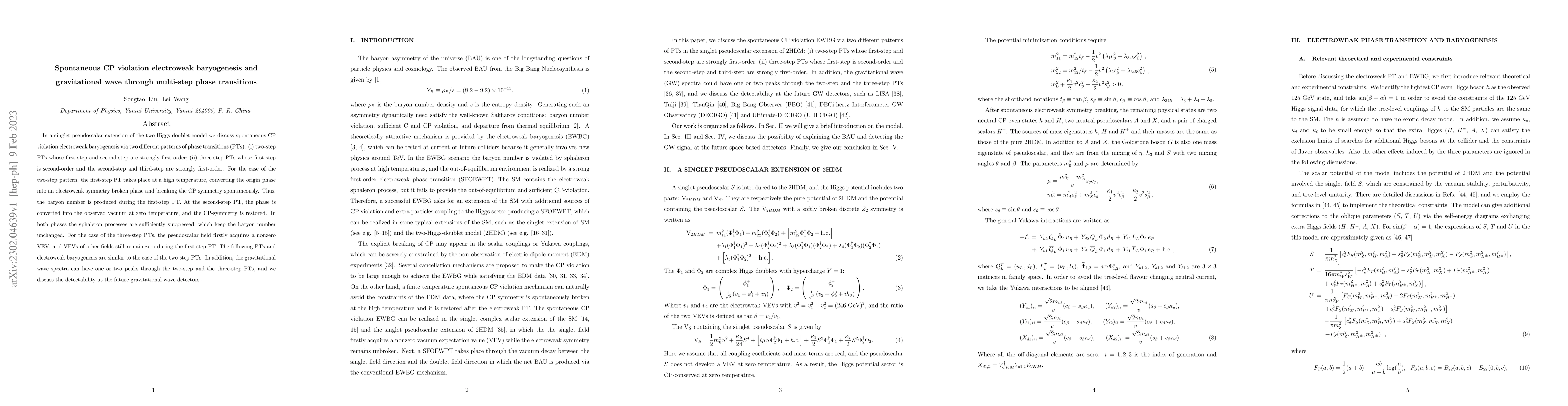 Thumbnail for Spontaneous CP violation electroweak baryogenesis and gravitational wave
  through multi-step phase transitions