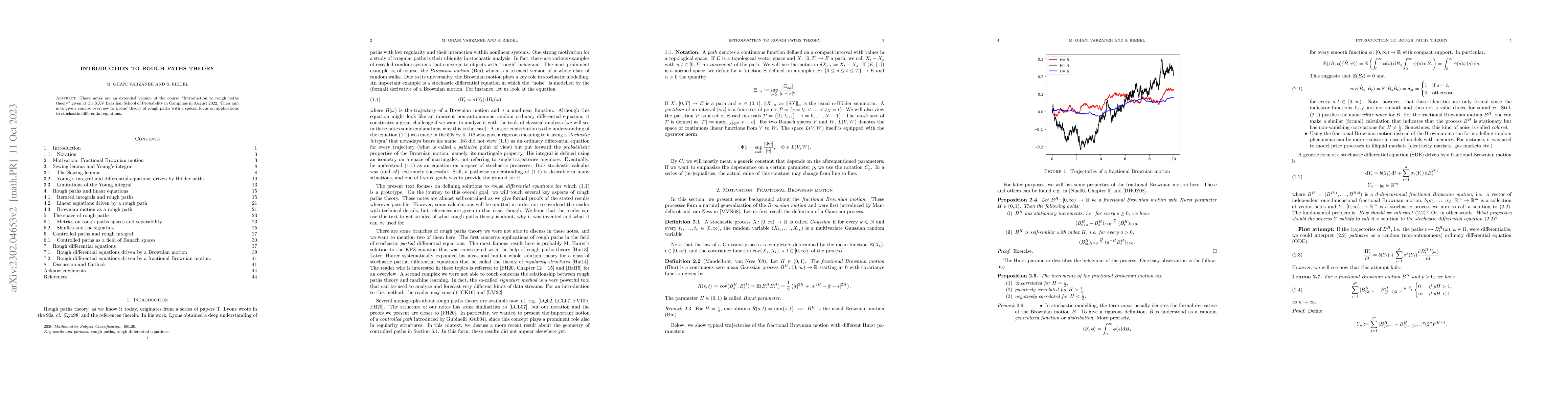 Thumbnail for Introduction to rough paths theory