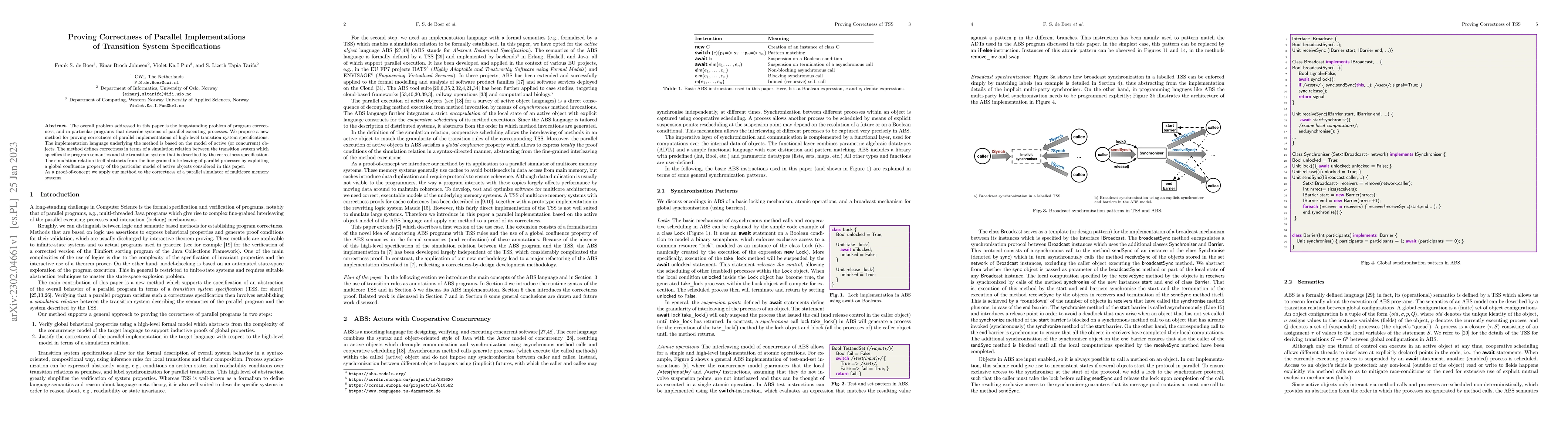 Thumbnail for Proving Correctness of Parallel Implementations of Transition System
  Specifications