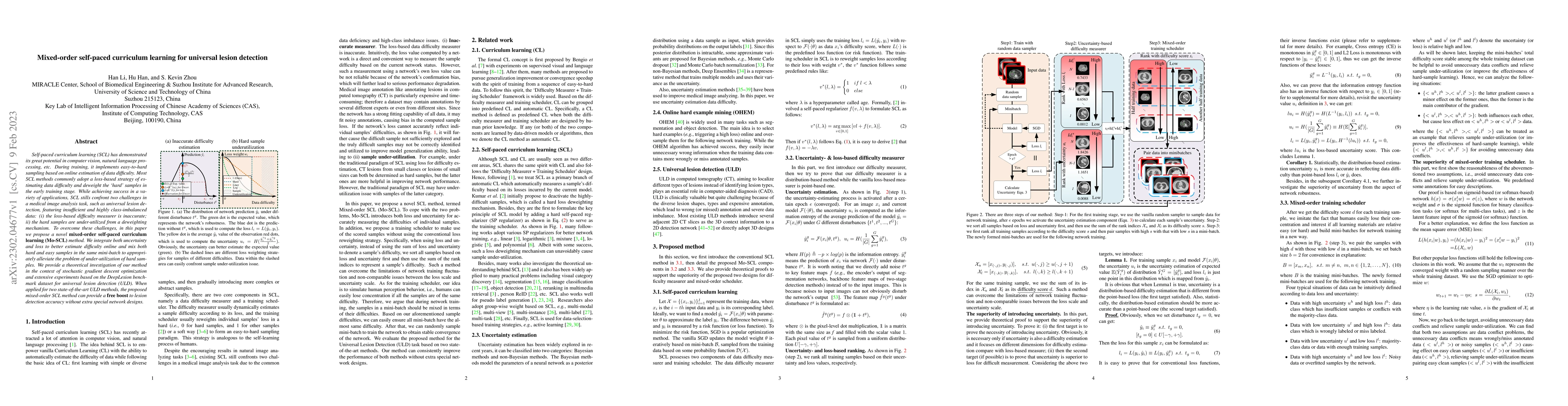 Thumbnail for Mixed-order self-paced curriculum learning for universal lesion
  detection