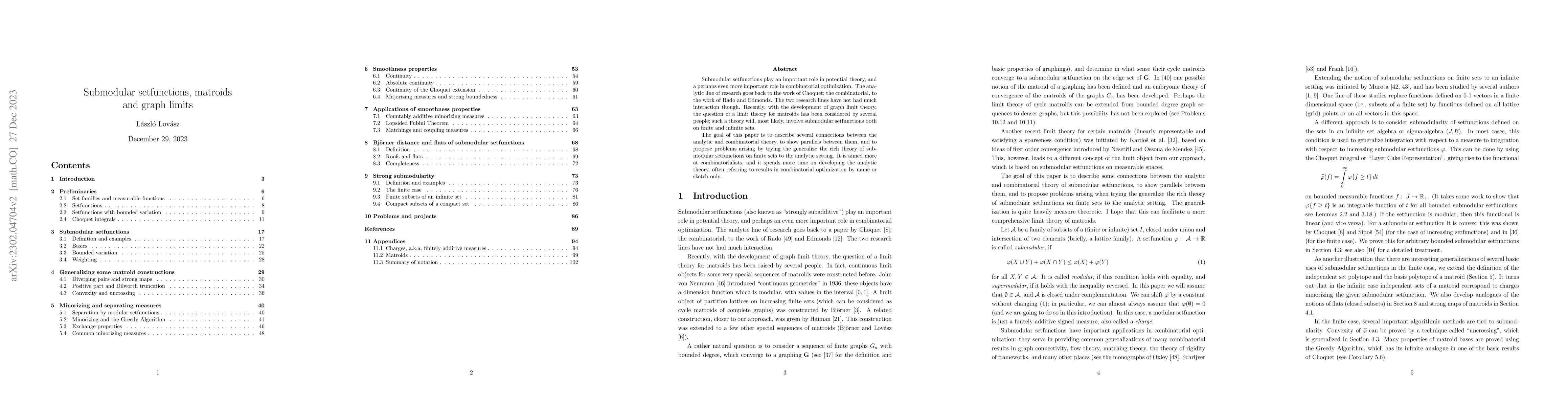 Thumbnail for Submodular setfunctions on sigma-algebras, version 2