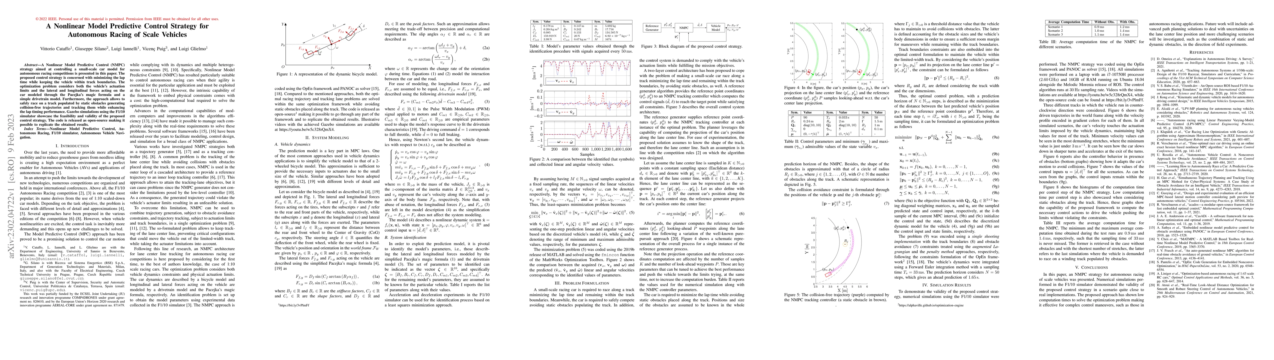 Thumbnail for A Nonlinear Model Predictive Control Strategy for Autonomous Racing of
  Scale Vehicles