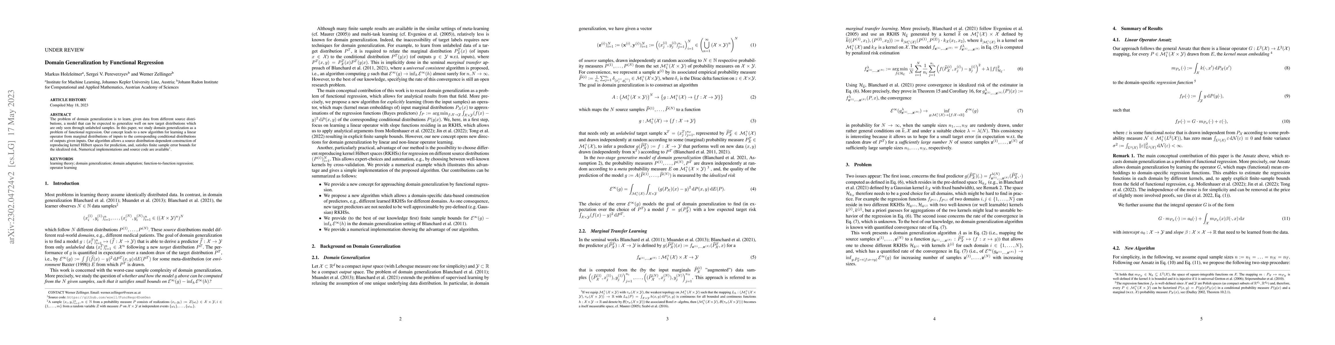 Thumbnail for Domain Generalization by Functional Regression