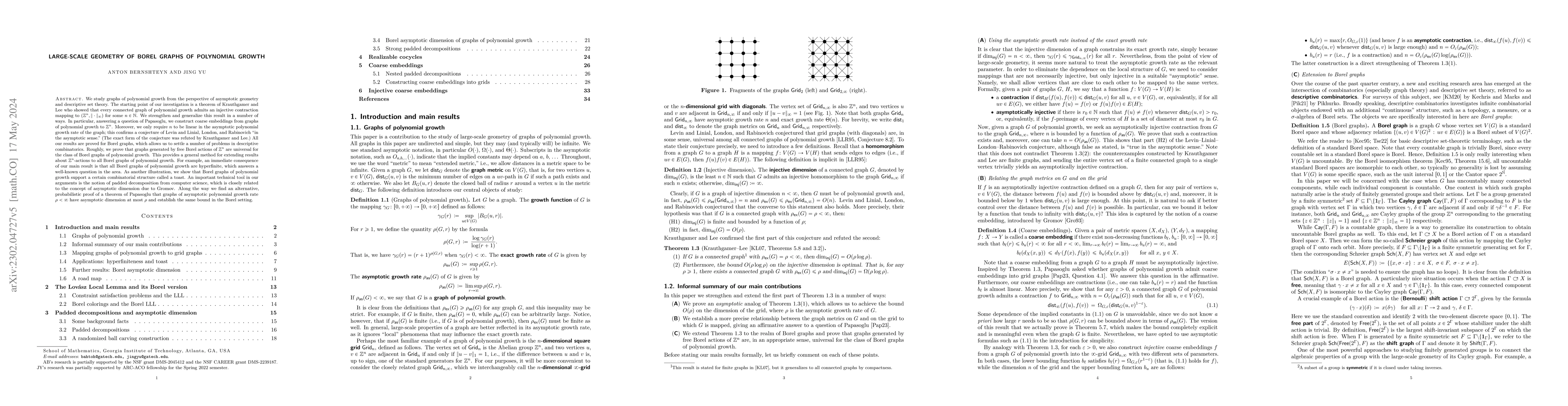Thumbnail for Large-scale geometry of Borel graphs of polynomial growth