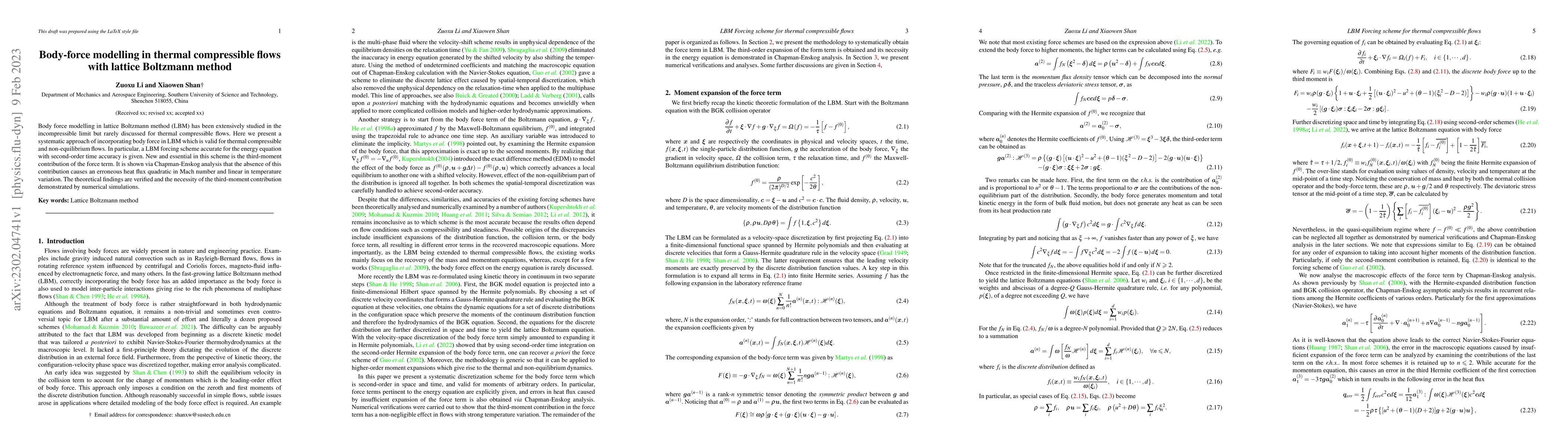 Thumbnail for Body-force modelling in thermal compressible flows with lattice
  Boltzmann method