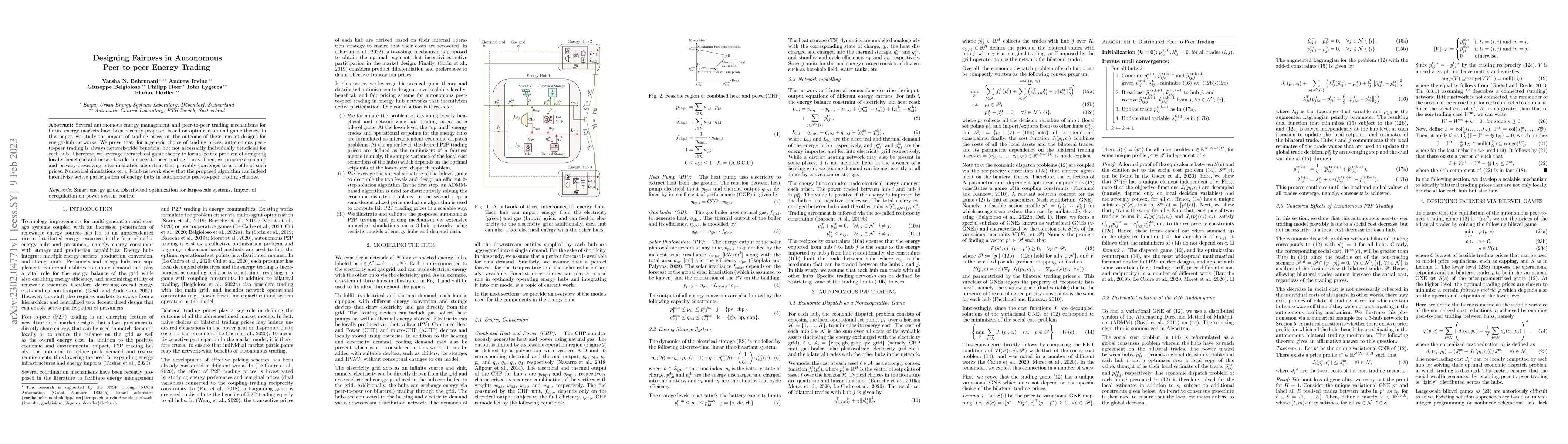 Thumbnail for Designing Fairness in Autonomous Peer-to-peer Energy Trading