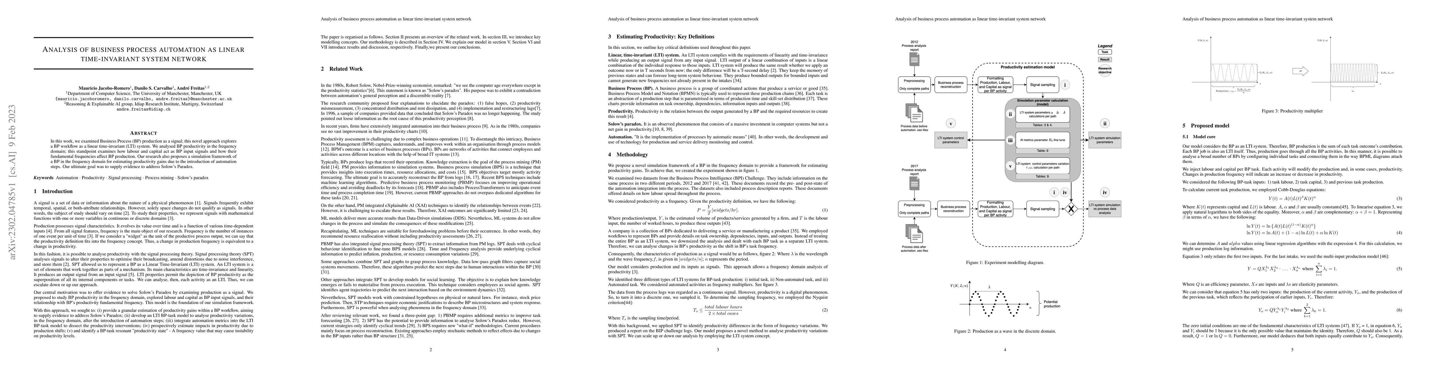 Thumbnail for Analysis of business process automation as linear time-invariant system
  network