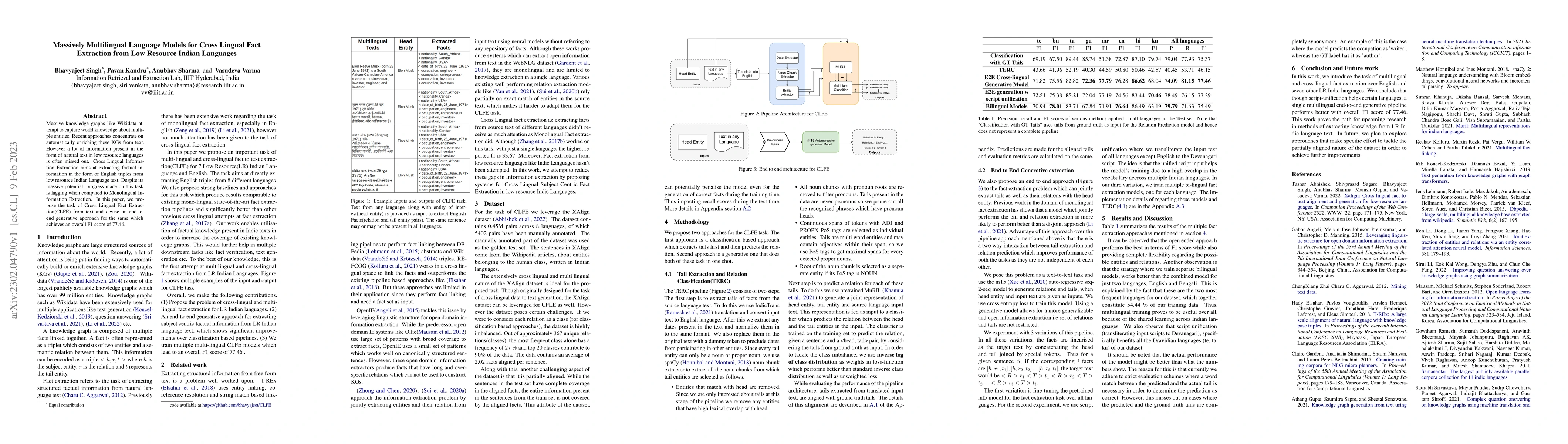 Thumbnail for Massively Multilingual Language Models for Cross Lingual Fact Extraction
  from Low Resource Indian Languages