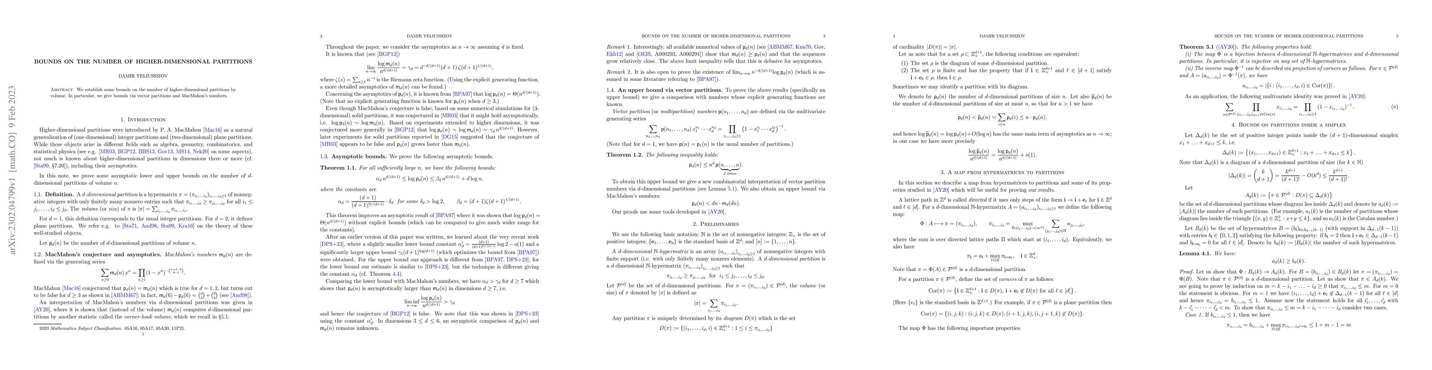 Thumbnail for Bounds on the number of higher-dimensional partitions