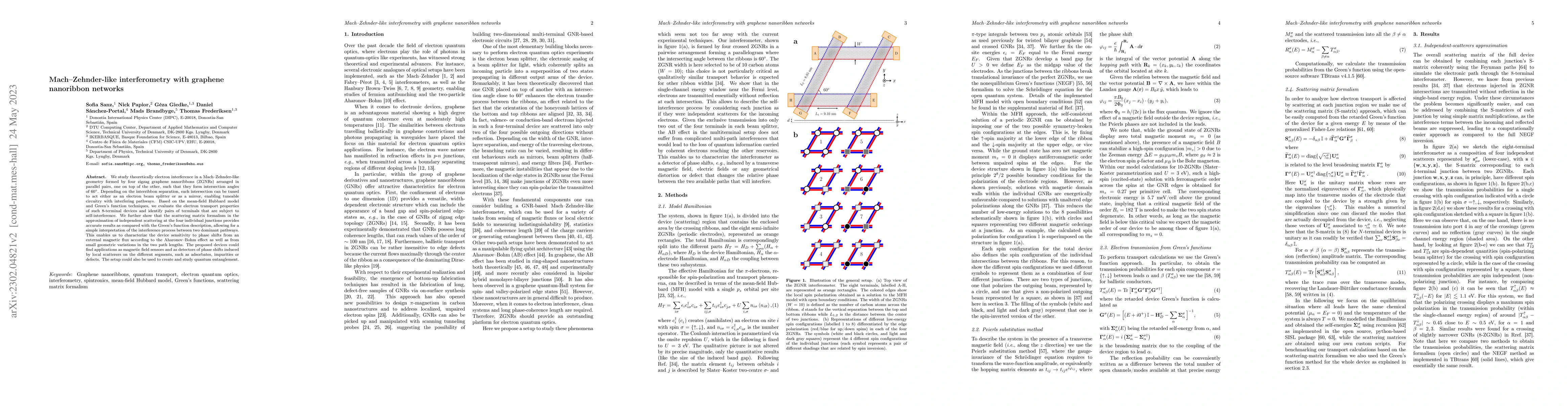 Thumbnail for Mach--Zehnder-like interferometry with graphene nanoribbon networks