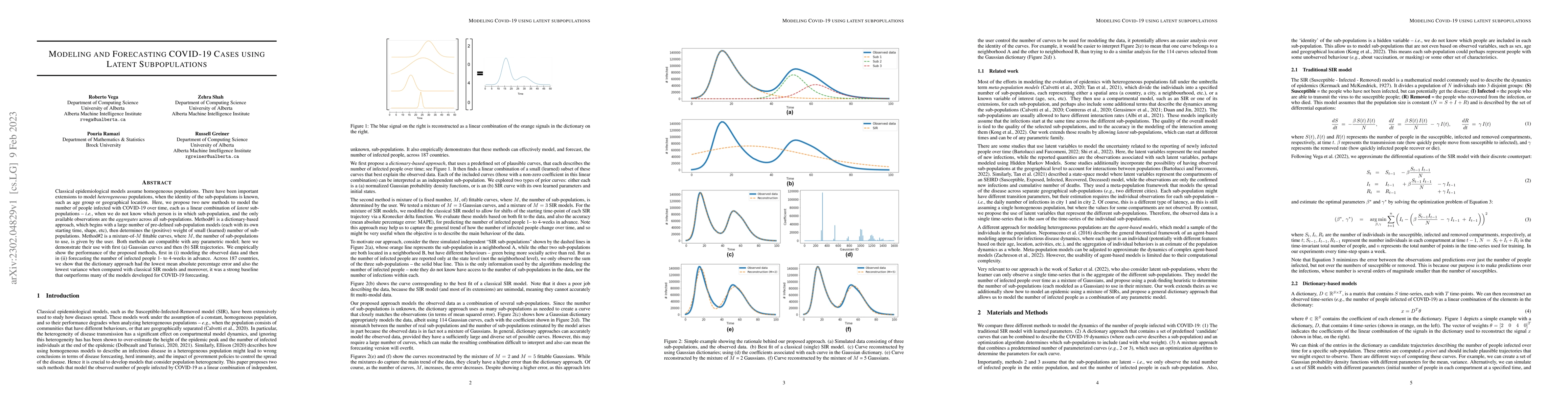 Thumbnail for Modeling and Forecasting COVID-19 Cases using Latent Subpopulations